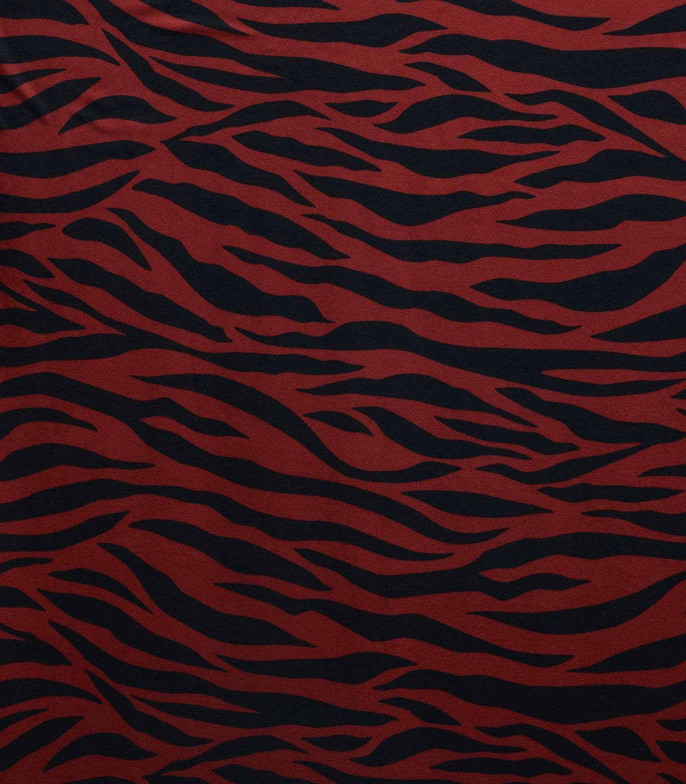 Wine/Black Animal Double Brushed Poly Fabric