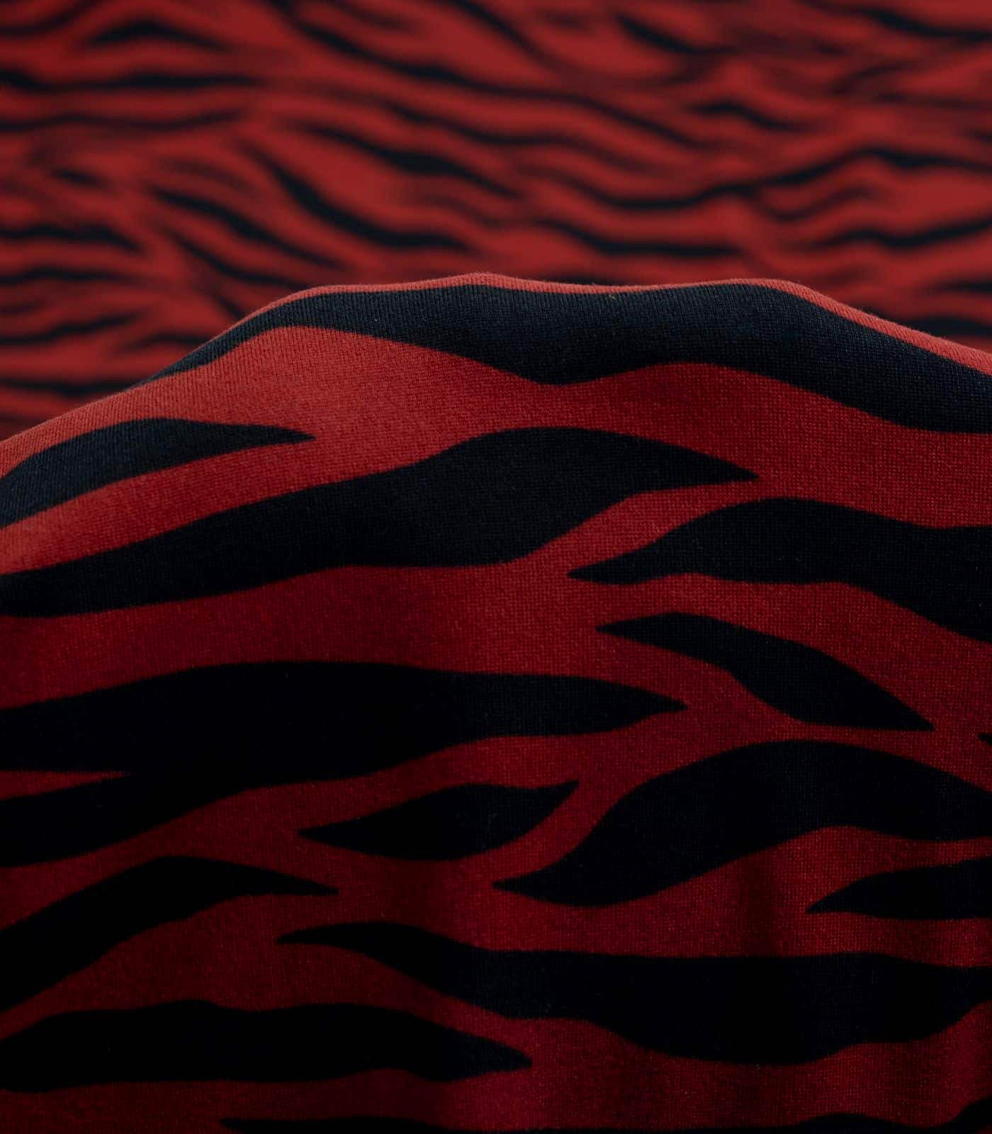 Wine/Black Animal Double Brushed Poly Fabric