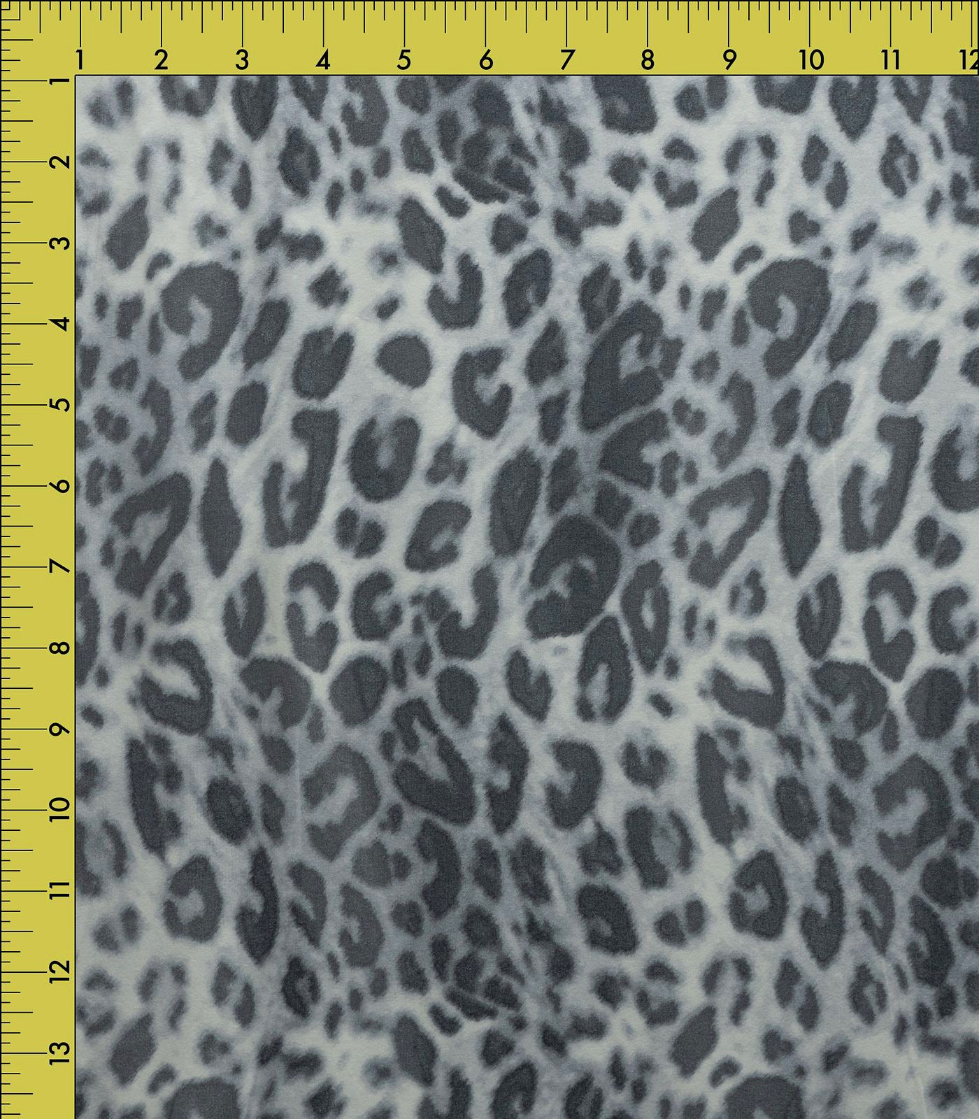 Grey/Black Leopard Double Brushed Poly Fabric