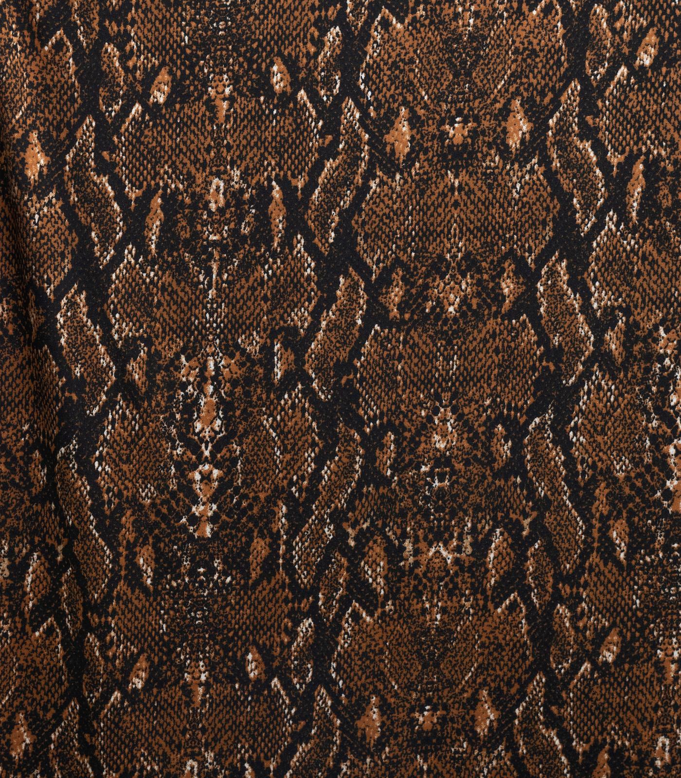 Brown/Black Snake Double Brushed Poly Fabric