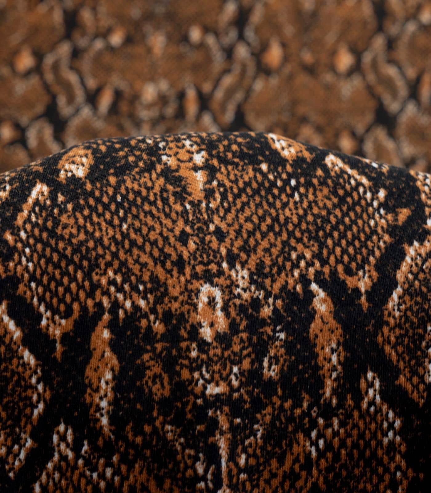 Brown/Black Snake Double Brushed Poly Fabric
