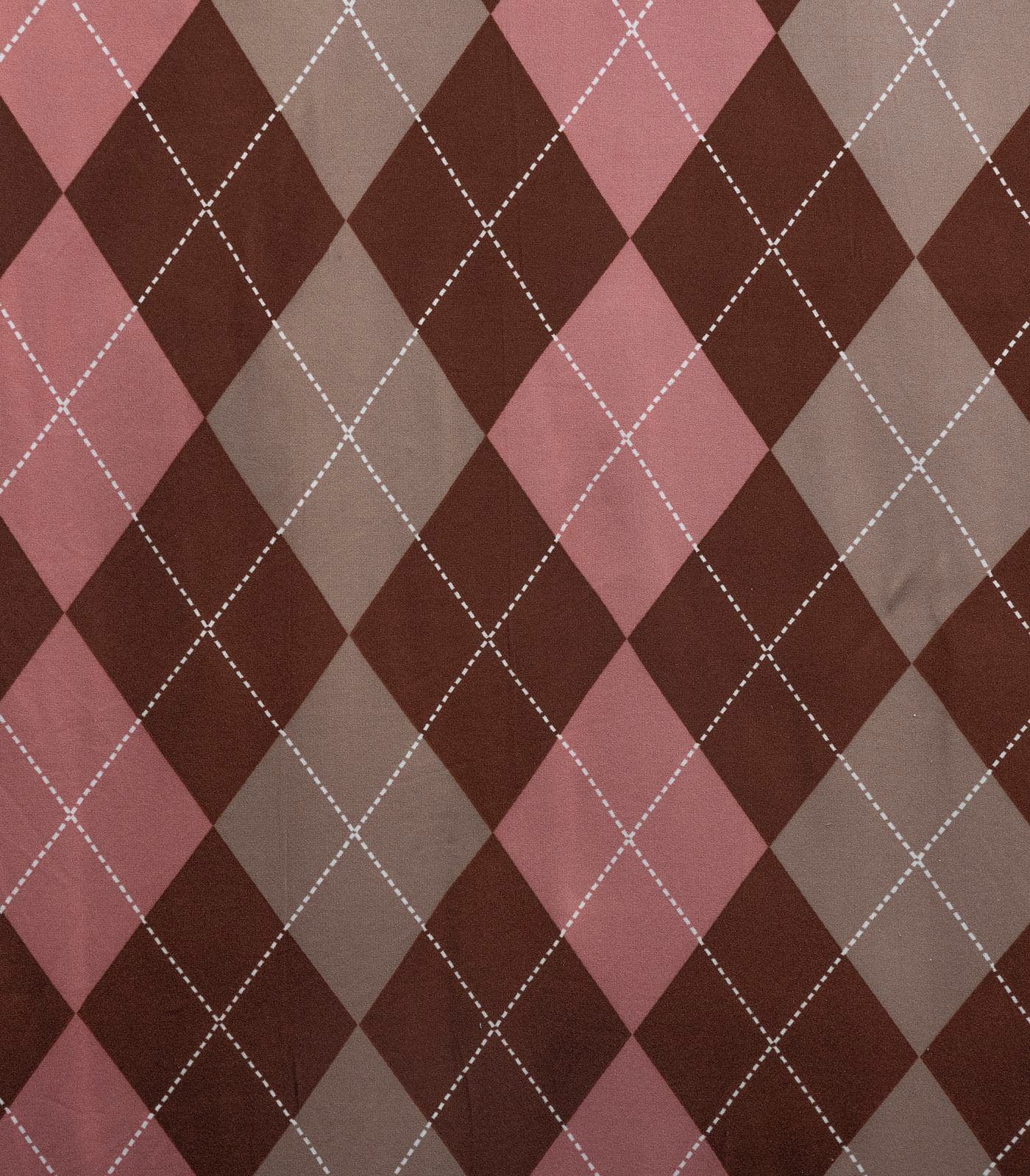 Brown/Mauve Argyle Plaid Double Brushed Poly Fabric