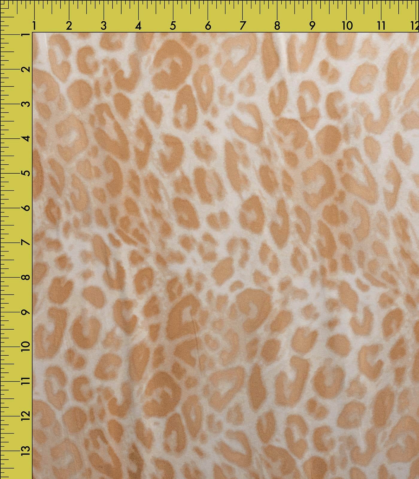 Khaki Leopard Double Brushed Poly Fabric