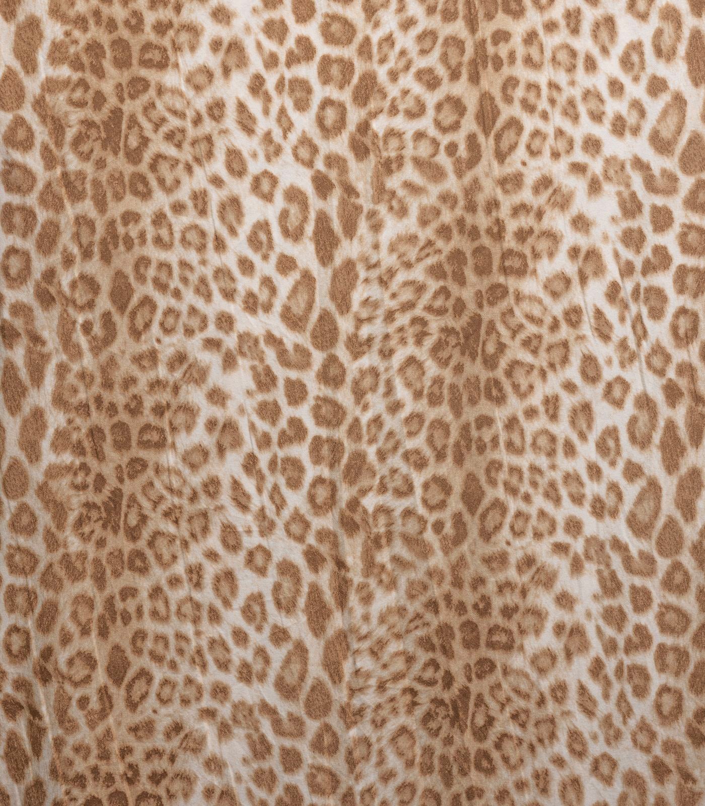 Sand Leopard Double Brushed Poly Fabric