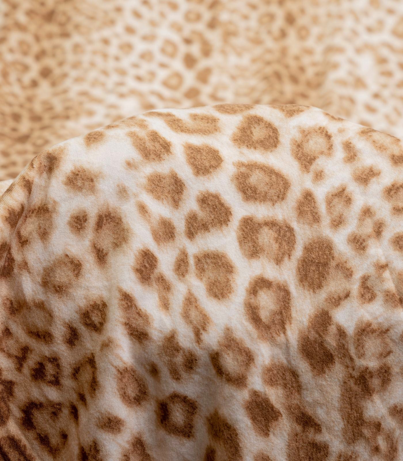 Sand Leopard Double Brushed Poly Fabric