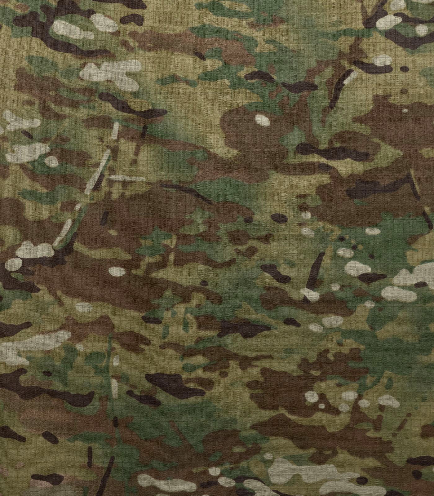 Green/Brown/Tan Camo Poly/Cotton Woven Fabric