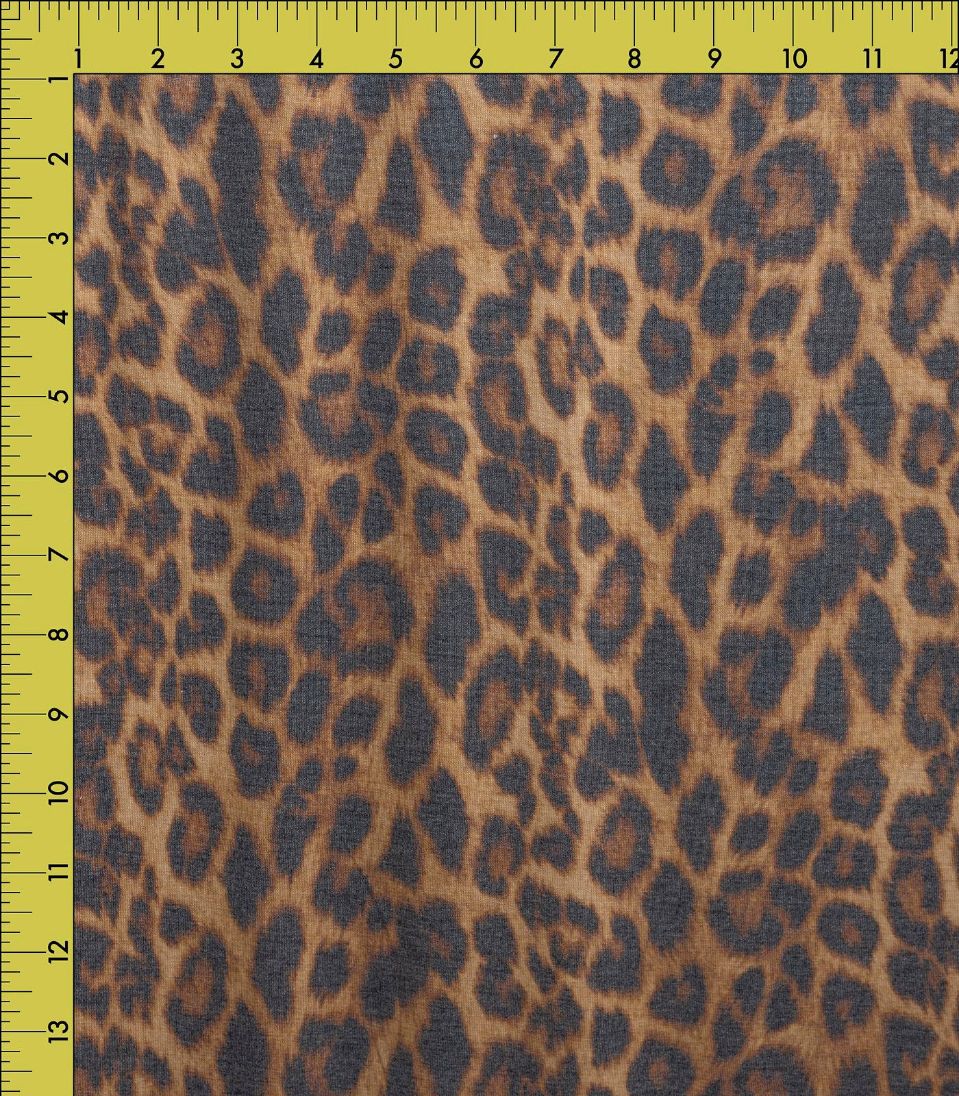 Heathered Brown/Tan/Black Cheetah Sweater Knit Fabric