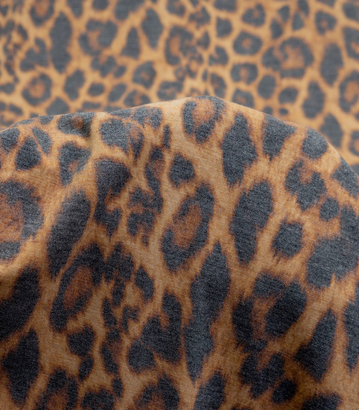 Heathered Brown/Tan/Black Cheetah Sweater Knit Fabric