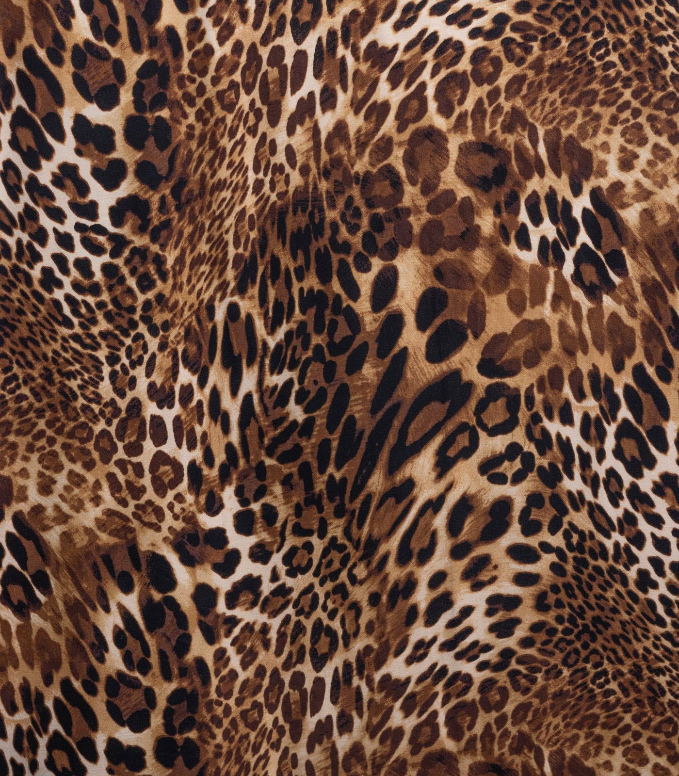 Brown/Black Cheetah Double Brushed Poly Fabric