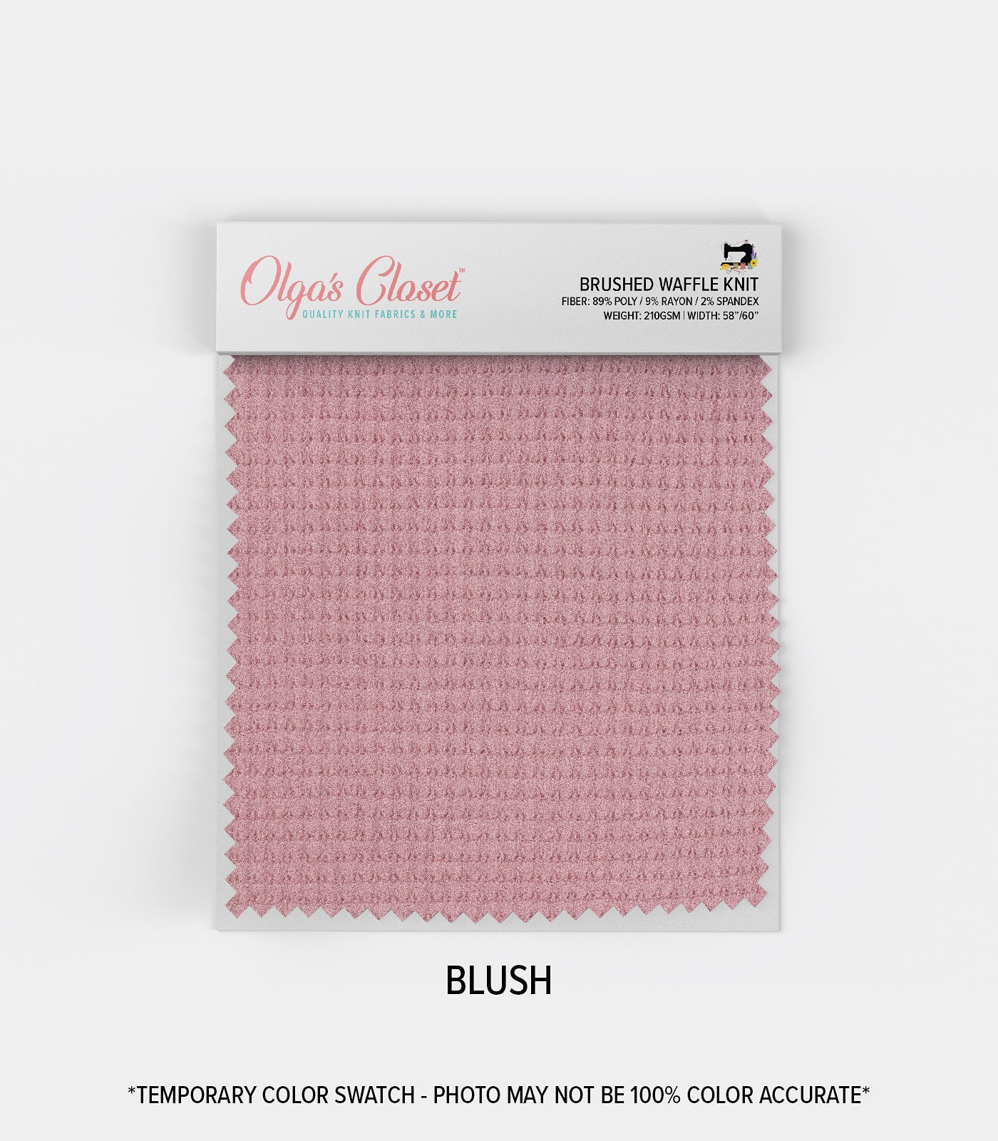 Blush Brushed Solid Waffle Knit Fabric