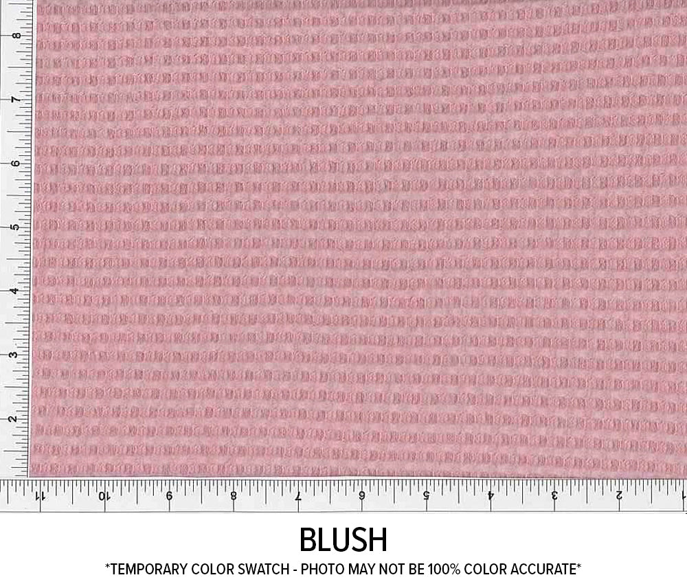 Blush Brushed Solid Waffle Knit Fabric