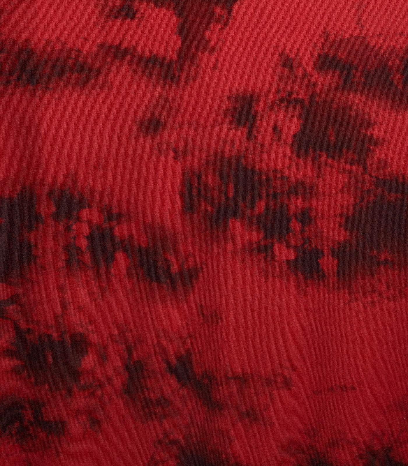Dark Red/Black Tie-Dye Hacci Sweater Knit Fabric