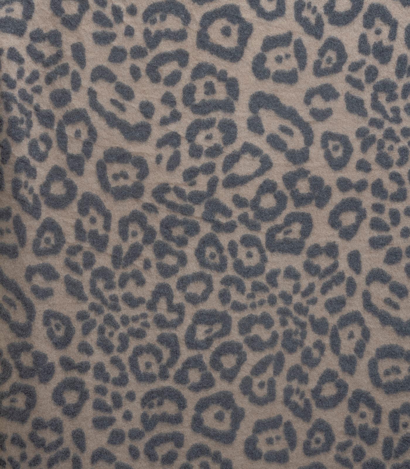 Heathered Brown/Black Faux Alpaca Leopard Brushed Sweater Knit Fabric