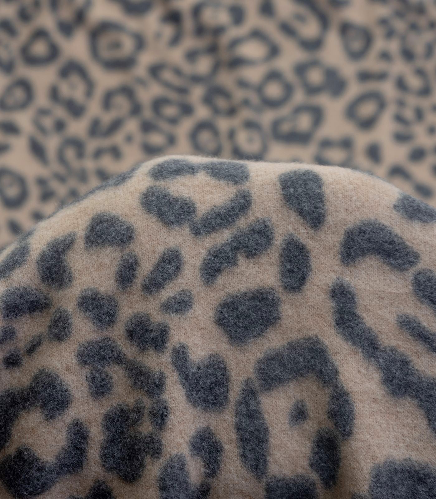 Heathered Brown/Black Faux Alpaca Leopard Brushed Sweater Knit Fabric