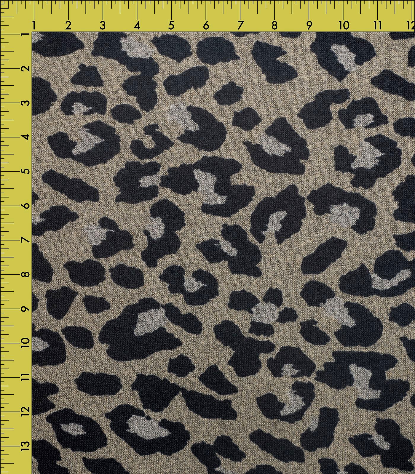 Ash Tan Cheetah Sweater Knit Fabric