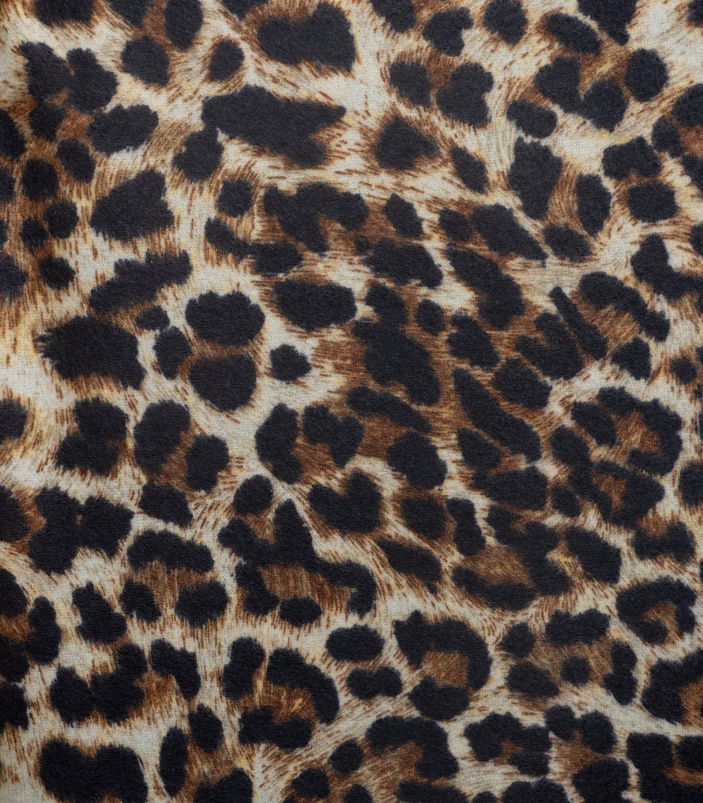 Brown/Black/Cream Cheetah Brushed Sweater Knit Fabric