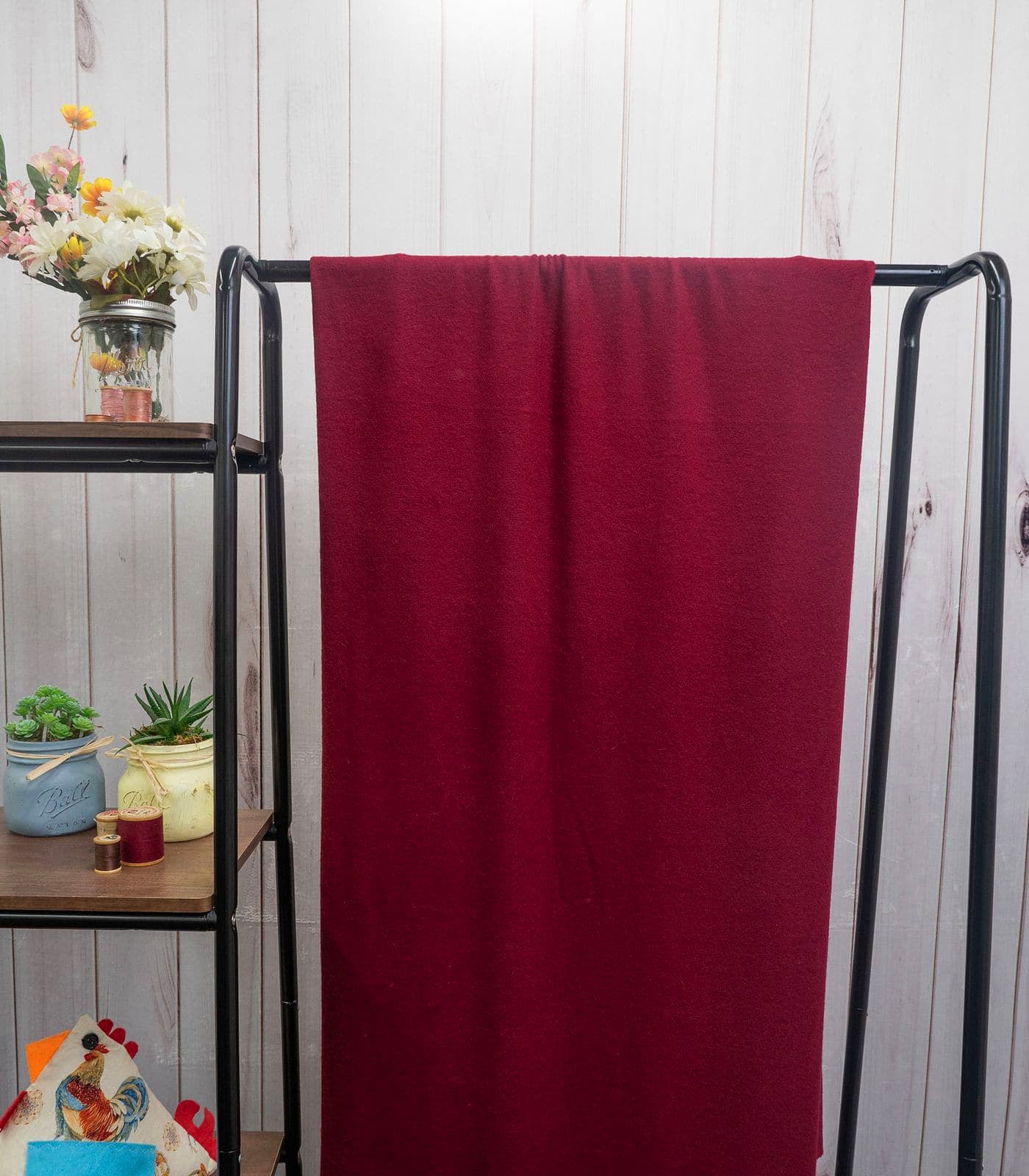 Burgundy Solid Brushed Sweater Knit Fabric