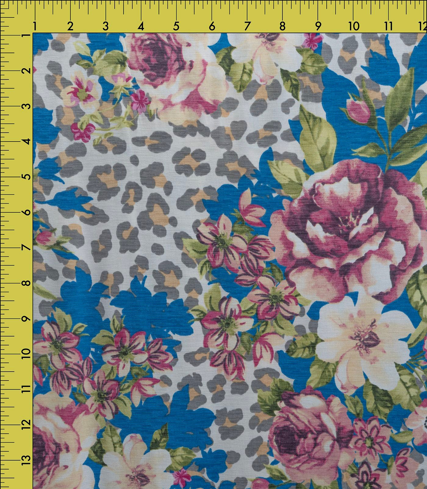Blue/Pink/White Cheetah/Floral ITY Fabric