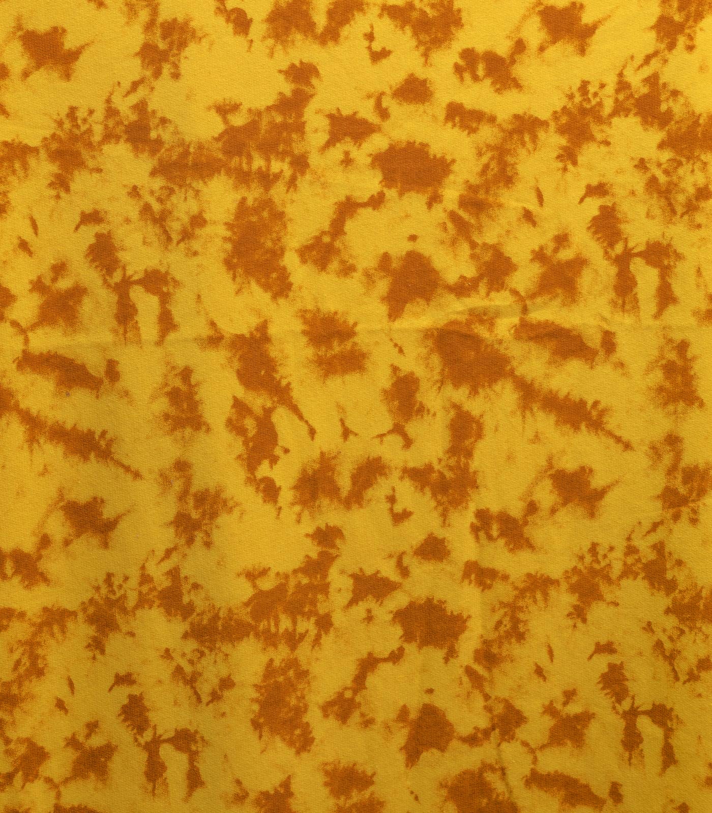 Mustard/Yellow Tie-Dye French Terry Fabric