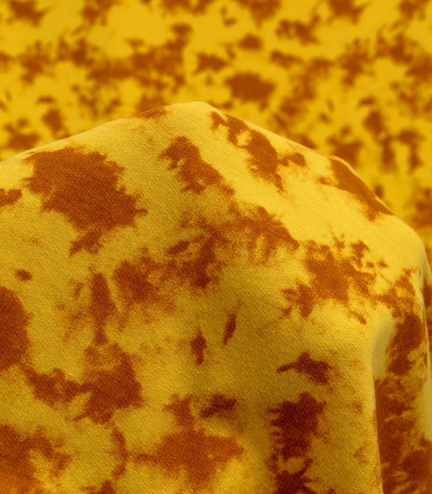 Mustard/Yellow Tie-Dye French Terry Fabric
