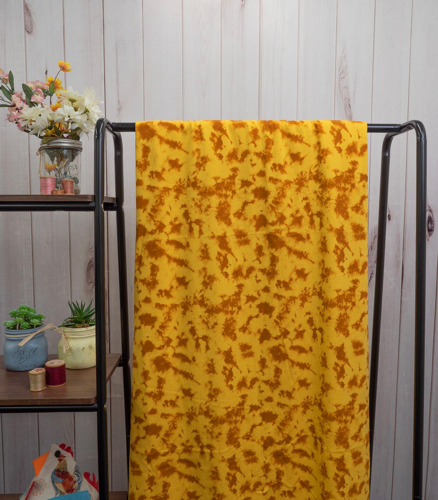 Mustard/Yellow Tie-Dye French Terry Fabric