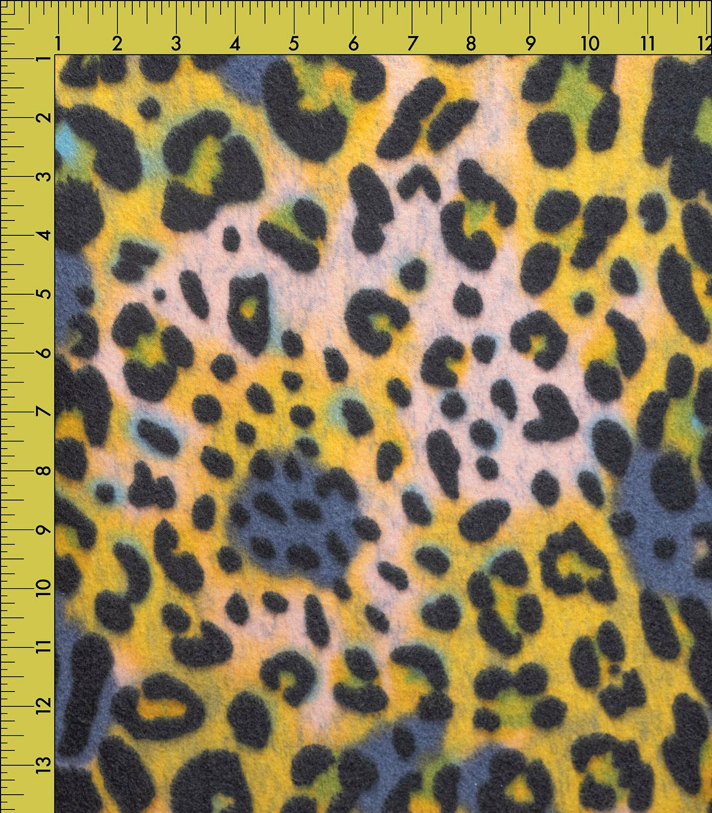 Yellow/Black/Purple Faux Cashmere Cheetah Brushed Sweater Knit Fabric