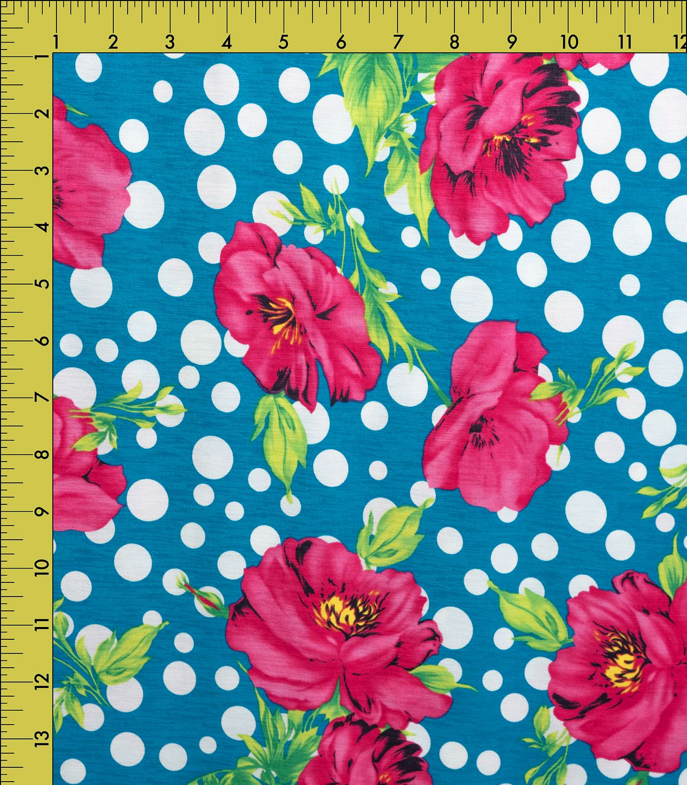 Teal/Pink/Green Dots/Floral ITY Fabric