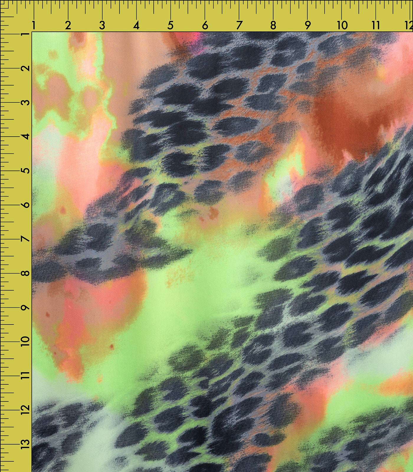 Black/Green/Pink Cheetah/Tie-Dye ITY Fabric