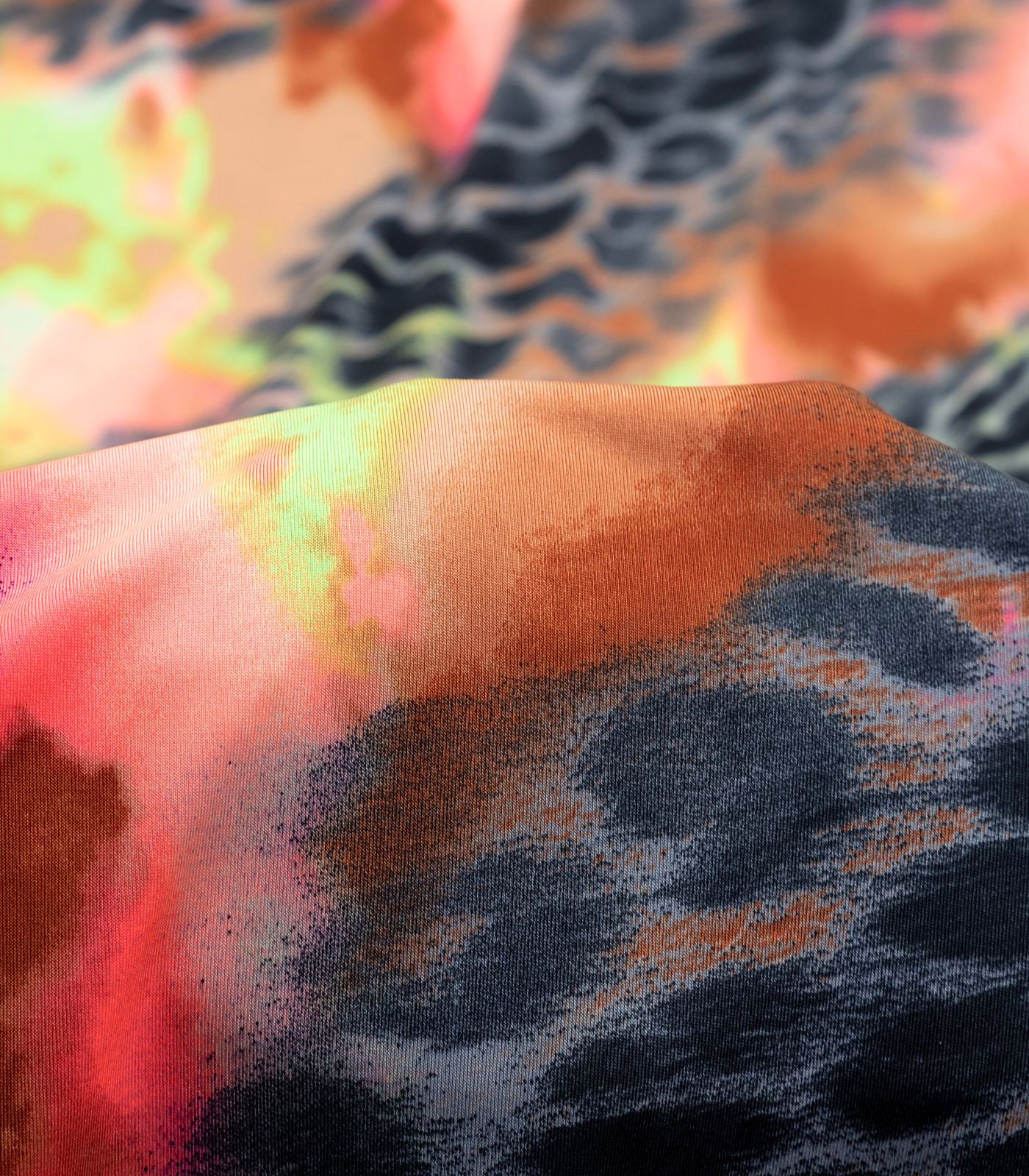 Black/Green/Pink Cheetah/Tie-Dye ITY Fabric