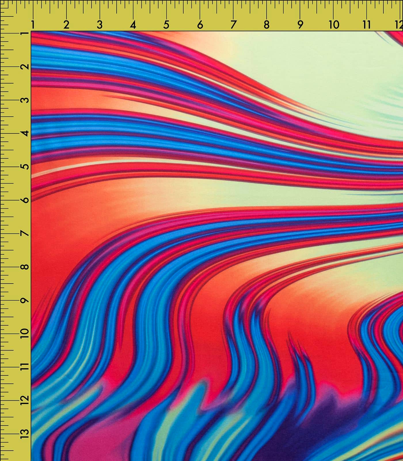 Red/Blue/Baby Pink Abstract/Swirls Double Brushed Poly Fabric