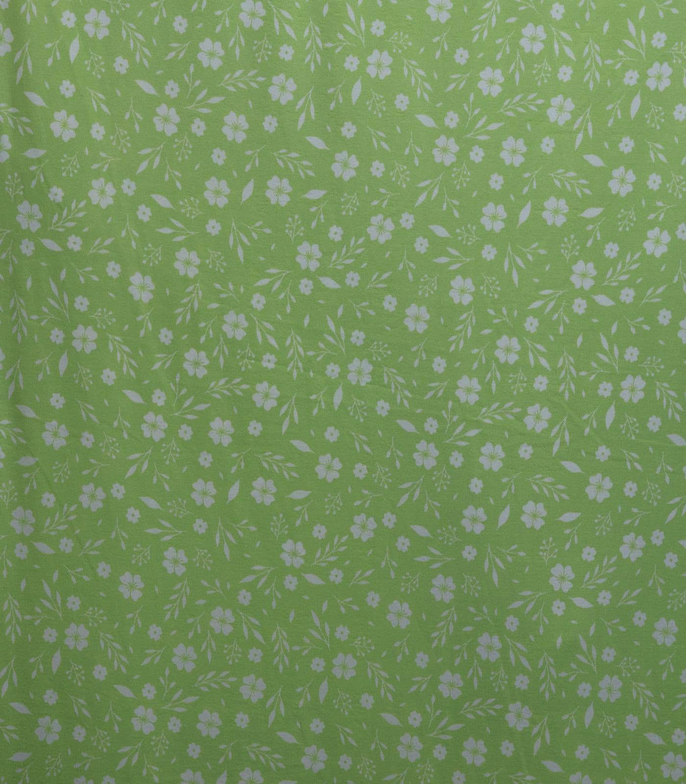 Mint/White/Green Ditsy Floral/Small Floral Double Brushed Poly Fabric