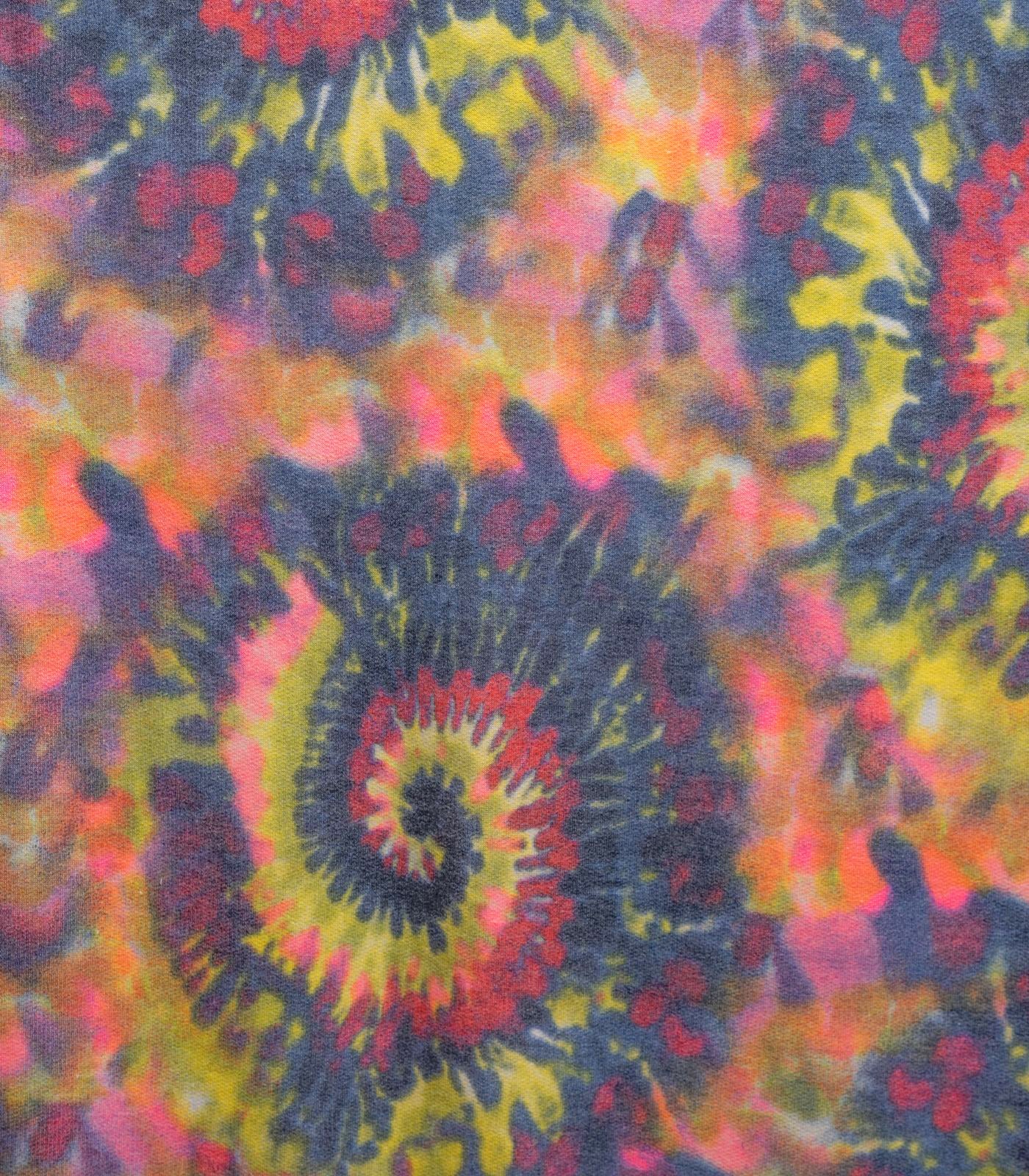 Purple/Pink/Mustard Tie-Dye/Rainbow French Terry Fabric
