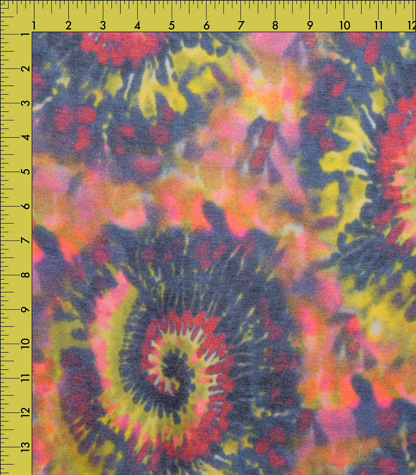 Purple/Pink/Mustard Tie-Dye/Rainbow French Terry Fabric