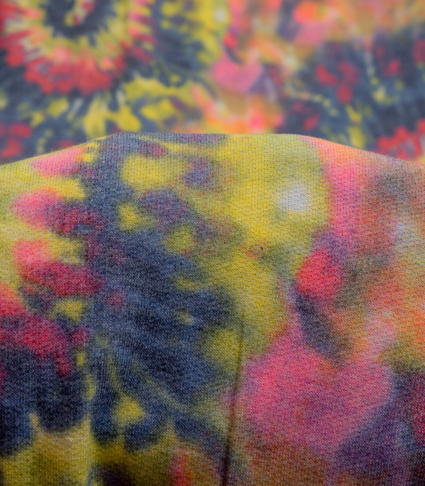 Purple/Pink/Mustard Tie-Dye/Rainbow French Terry Fabric