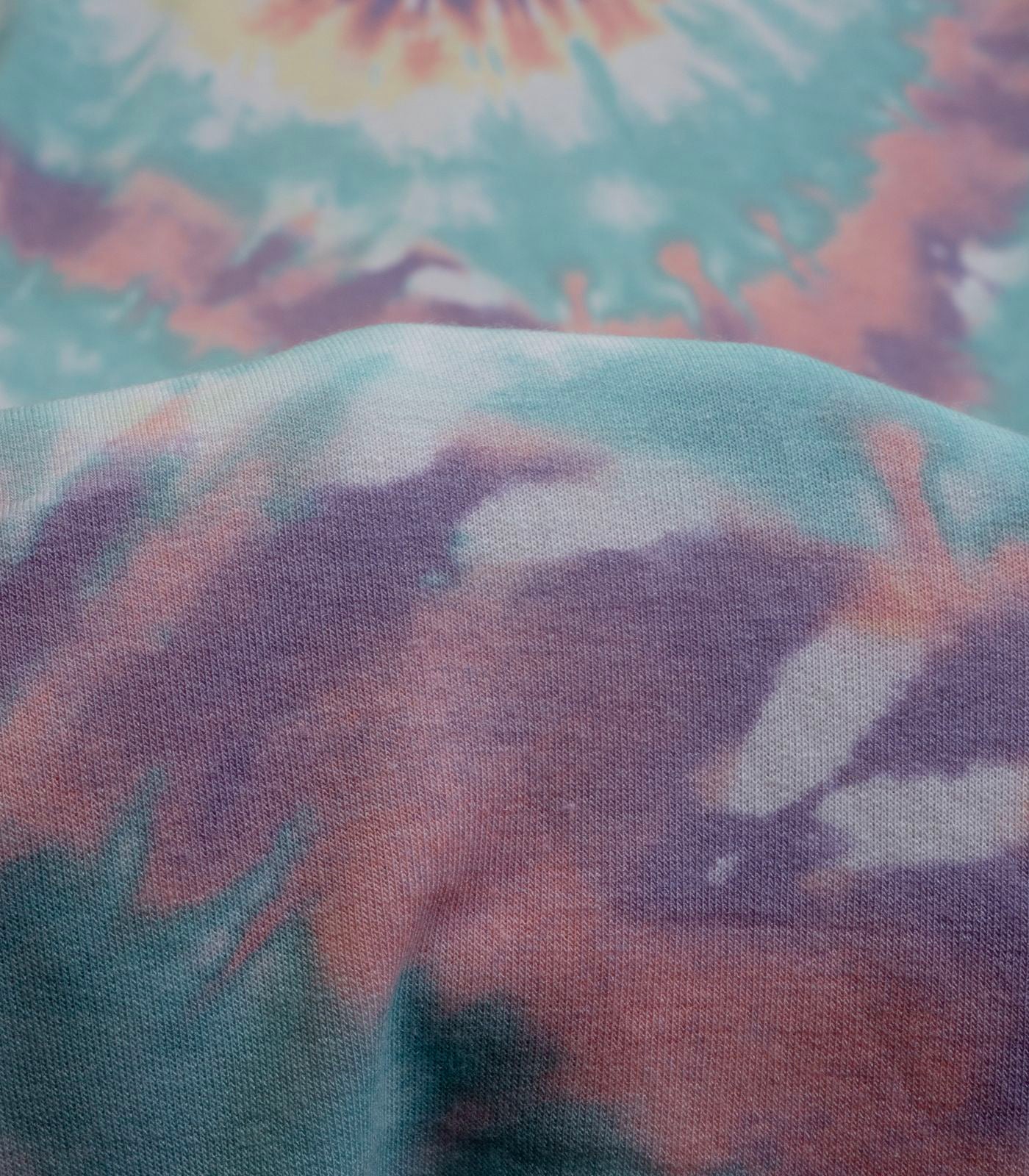 Purple/Aqua/White Tie-Dye/Rainbow French Terry Fabric