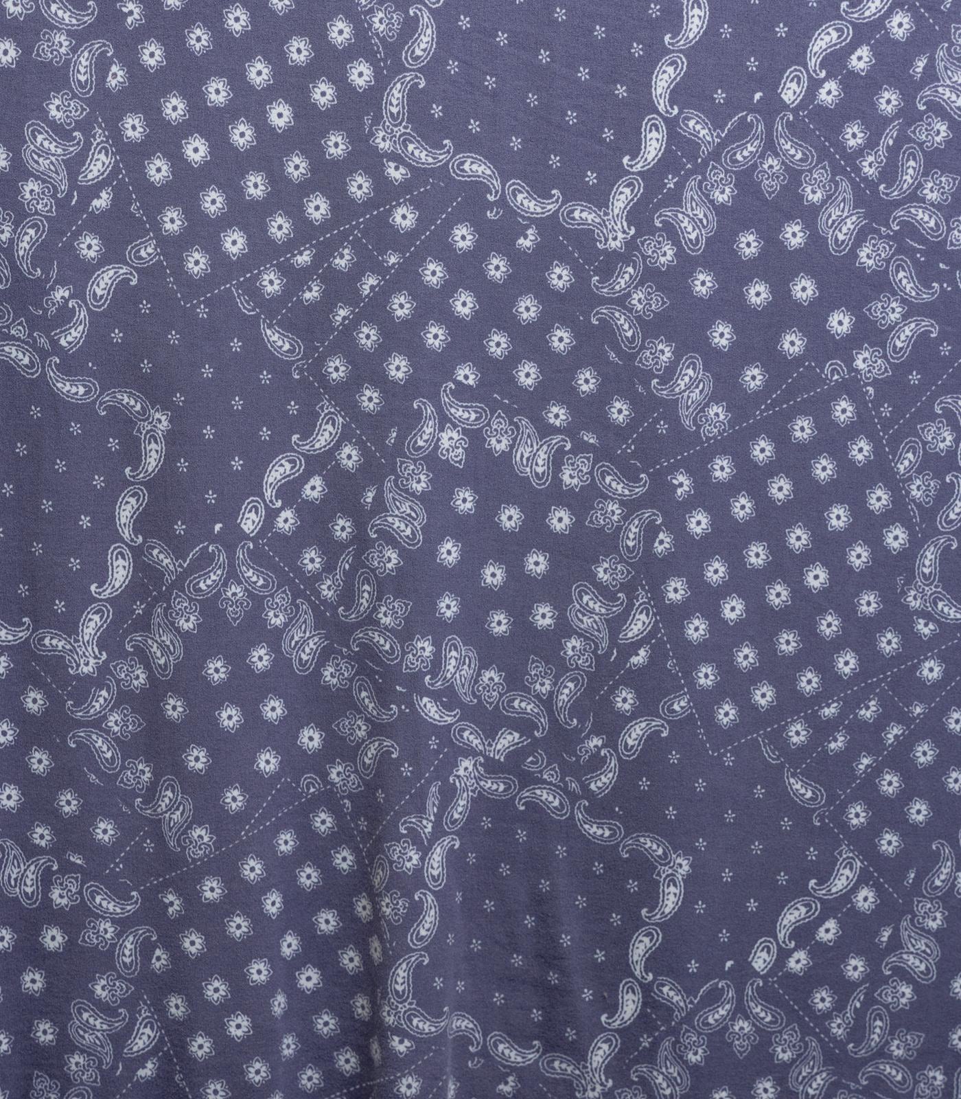 Purple/White Paisley/Ditsy Floral Double Brushed Poly Fabric