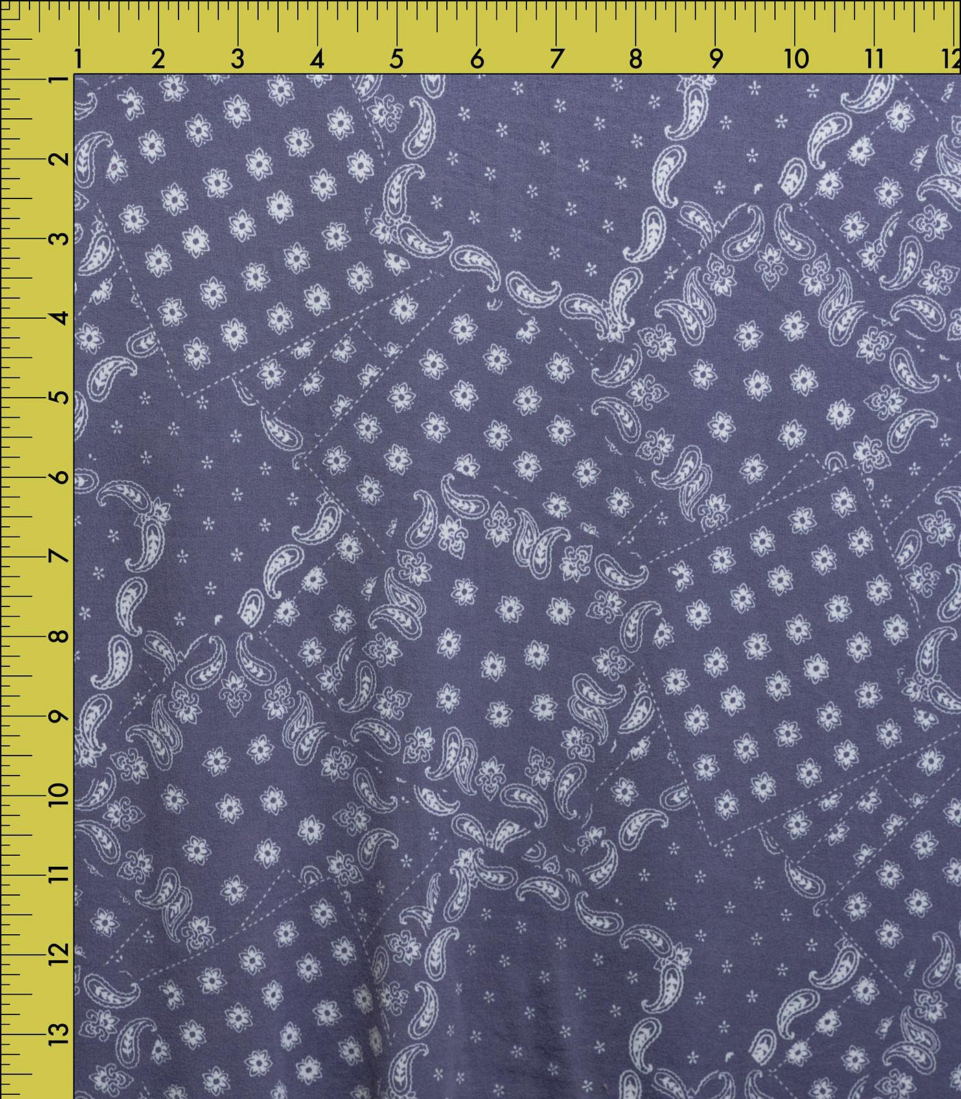 Purple/White Paisley/Ditsy Floral Double Brushed Poly Fabric