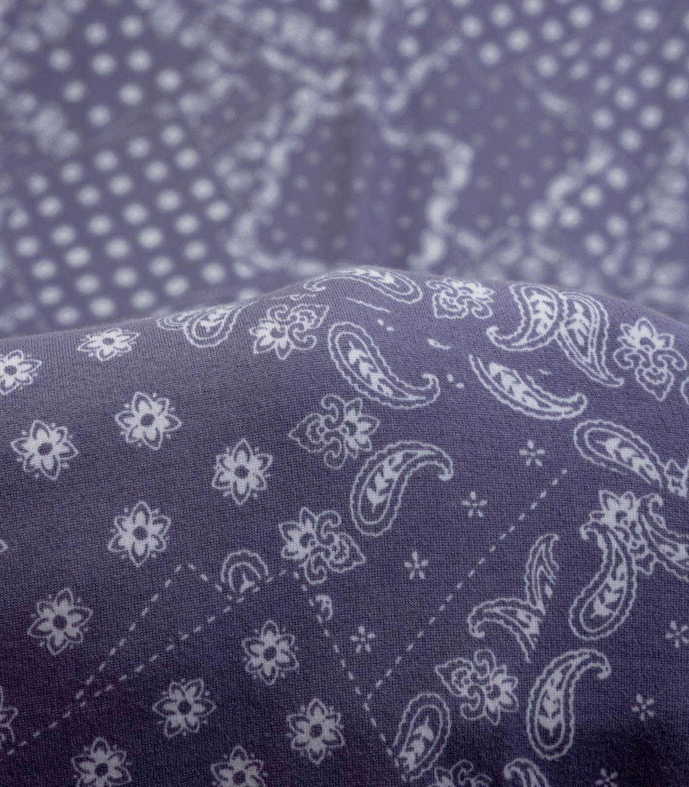 Purple/White Paisley/Ditsy Floral Double Brushed Poly Fabric