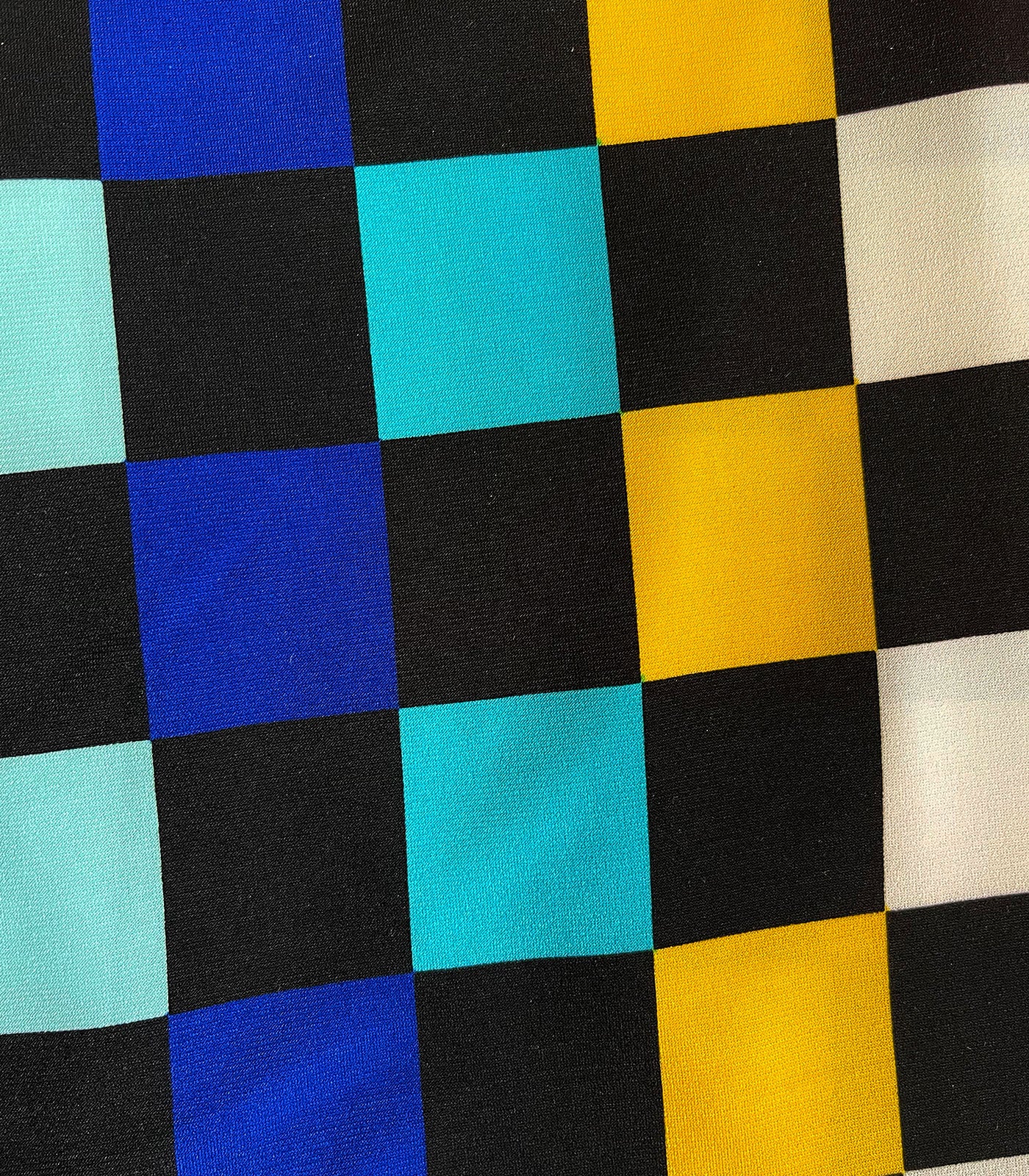 Black/Multicolor Checkered ITY Fabric