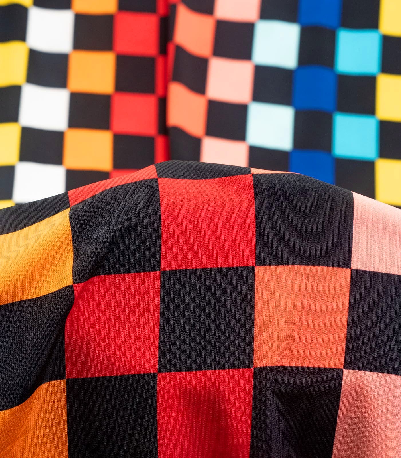 Black/Multicolor Checkered ITY Fabric