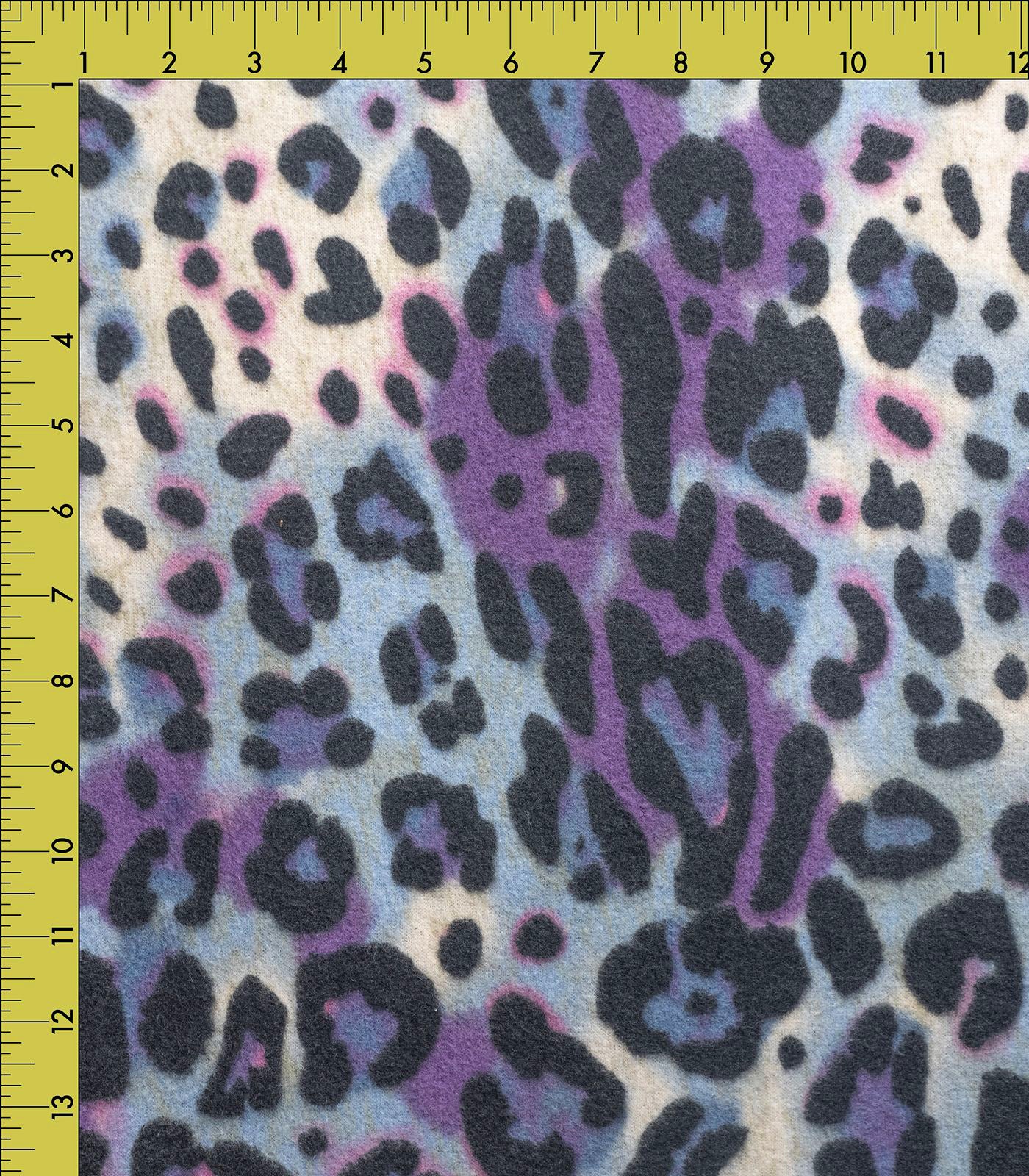 Purple/Black/Baby Blue Faux Cashmere Leopard/Tie-Dye Sweater Knit Fabric