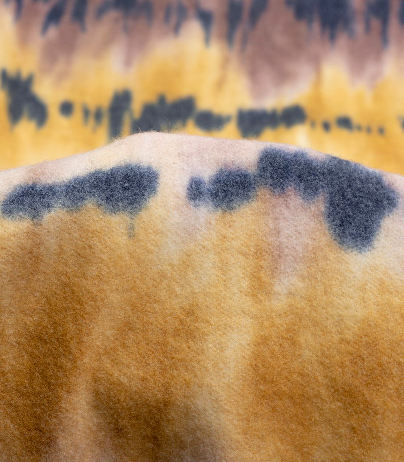 Teal/Plum/Mustard Brushed Tie-Dye/Grunge French Terry Fabric