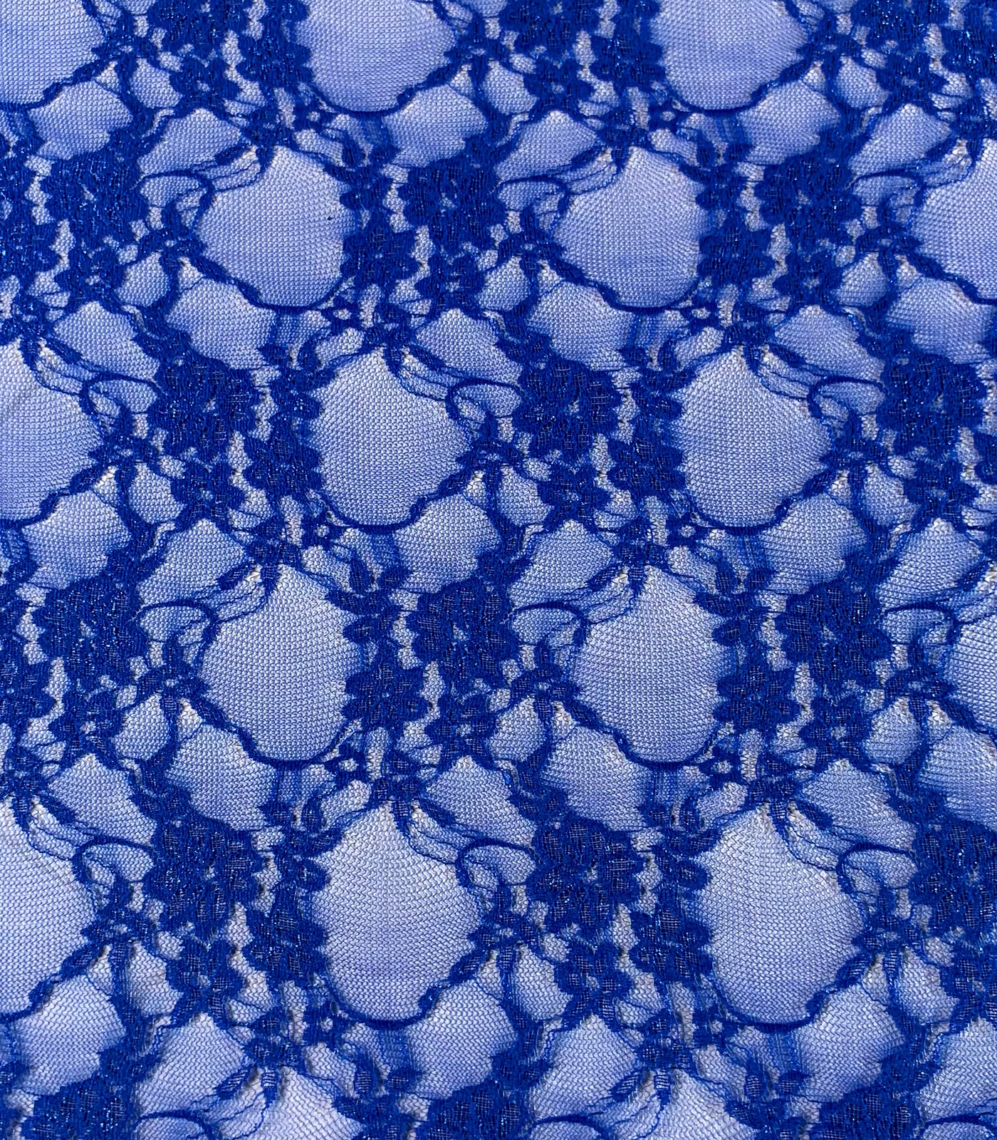 Cobalt Blue Solid Lace Fabric