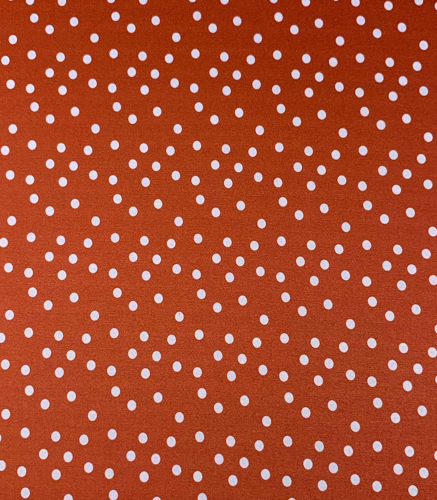 Rust/White Small Polka Dot Double Brushed Poly Fabric