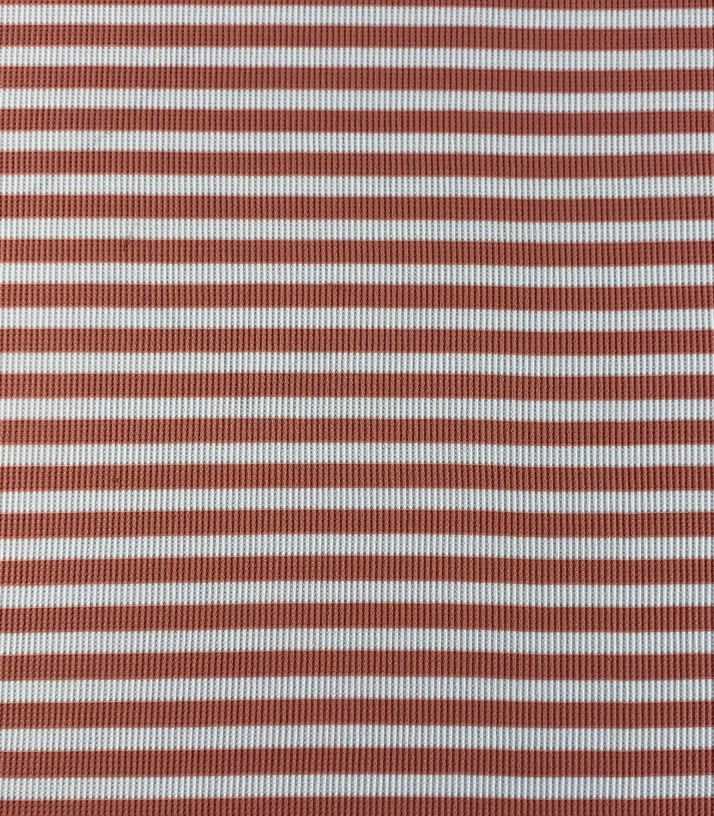 Mauve/White Striped Thermal Knit Fabric