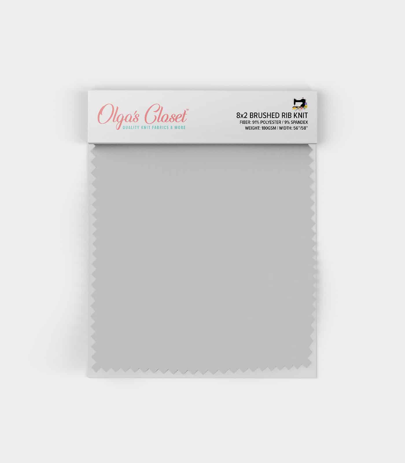 White Solid Ribbed Knit (8x2 Brushed) Fabric