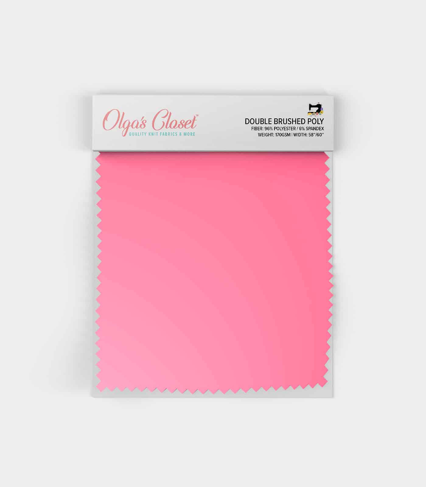 Bubblegum Pink Solid Double Brushed Poly Fabric