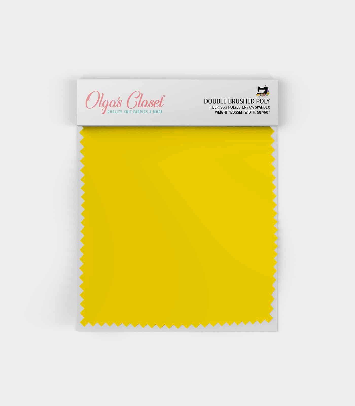 Bright Yellow Solid Double Brushed Poly Fabric