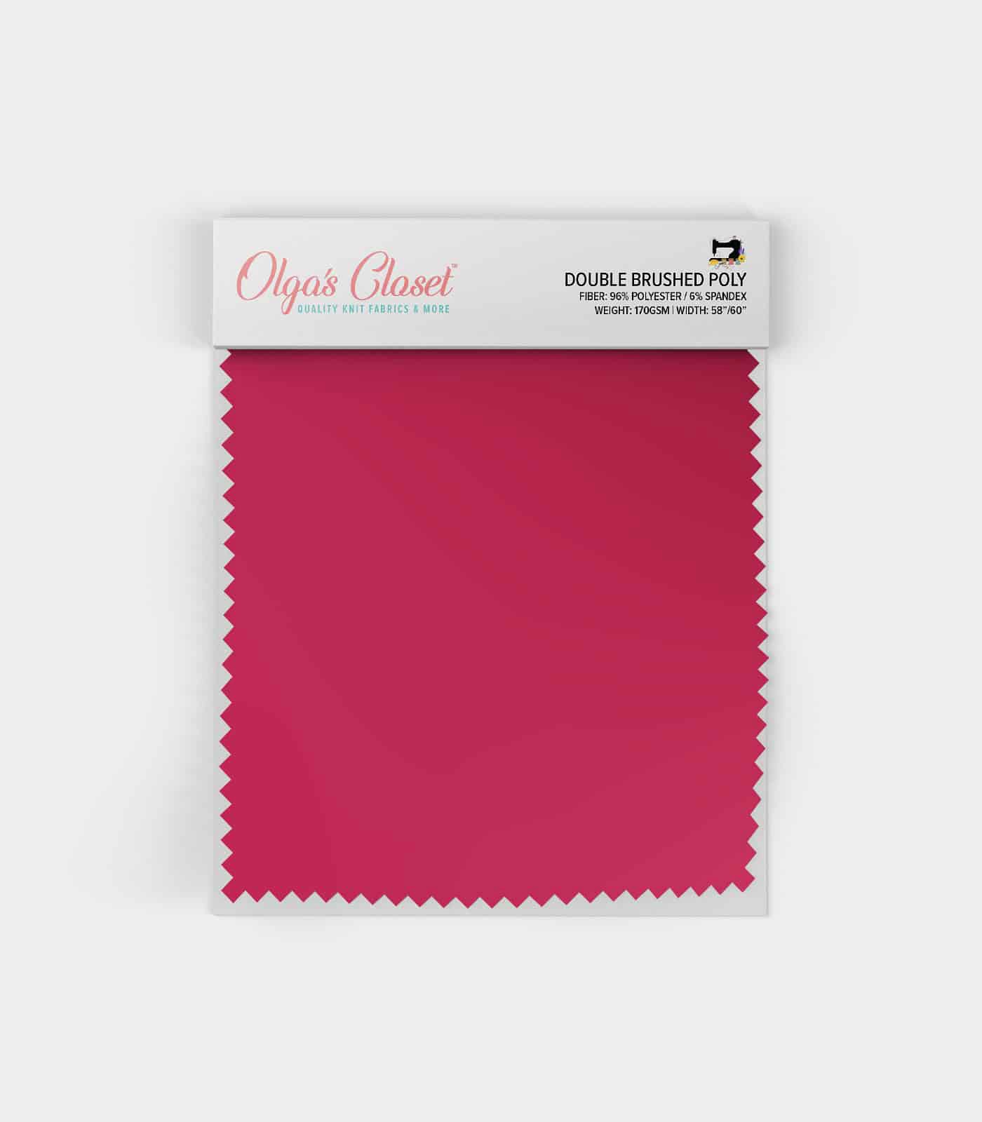Hot Pink Solid Double Brushed Poly Fabric