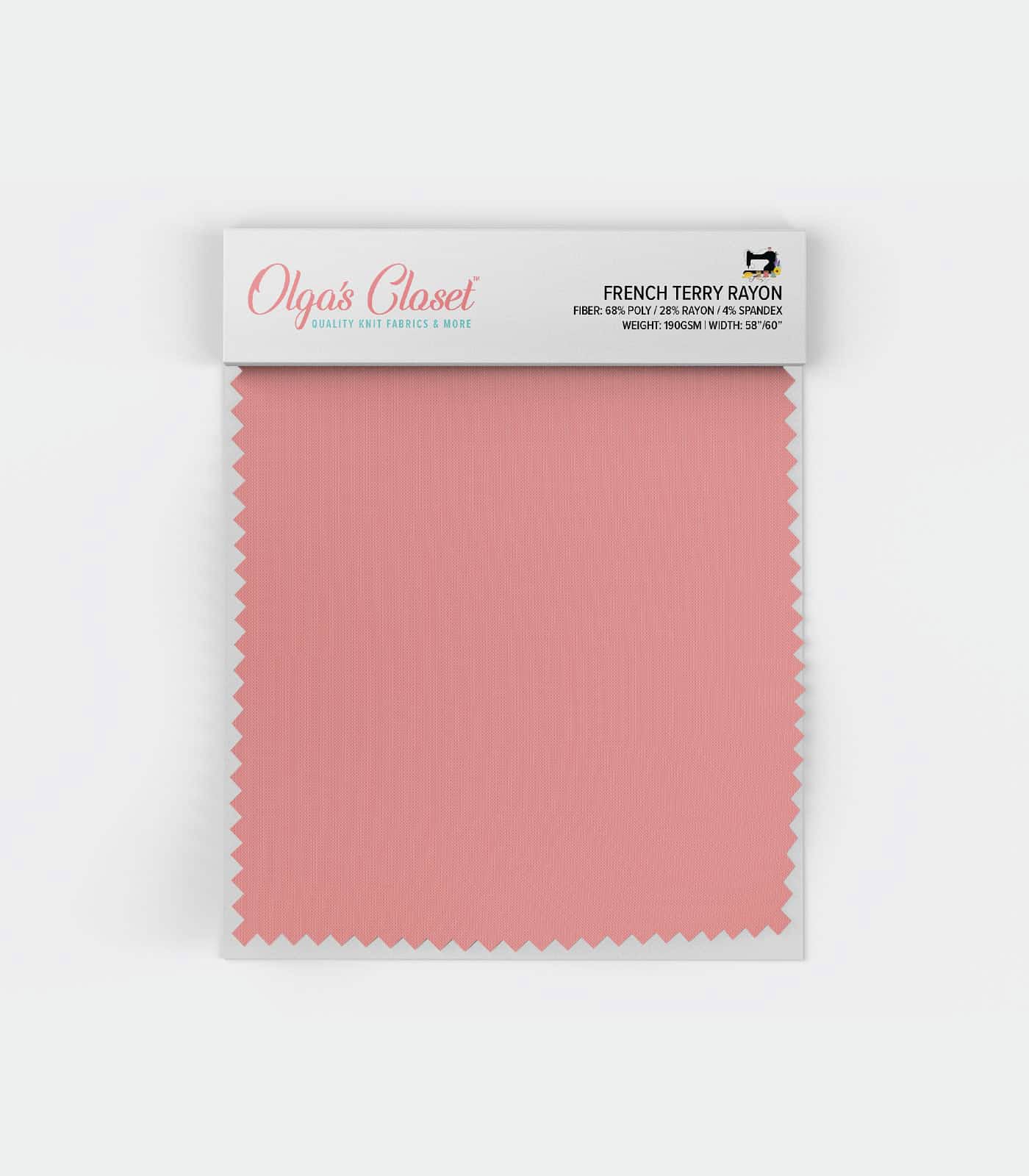 Light Mauve Solid French Terry Rayon Fabric